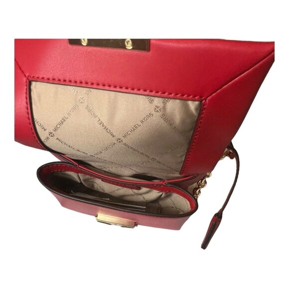 Michael Kors Cece Small Red Faux Leather Convertible Flap Crossbody Bag NWT - Picture 8 of 10